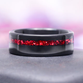 Lilith Coffin Cut Natural Red Garnet Couples Ring Set
