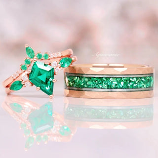 Skye Kite® Emerald Couples Ring Set