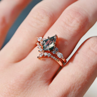 Skye Kite® Green Moss Agate Couples Ring Set