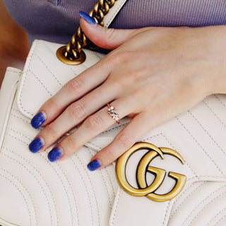 Natural Herkimer Diamond Cluster Ring in 14K Rose Gold Vermeil