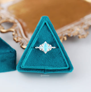 Esme Opalescent Blue Sapphire Mermaid Ring in 925 Sterling Silver