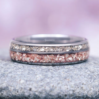 Adeline Unique Fireworks Cut Morganite Couples Ring Set