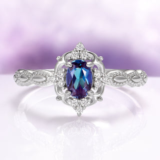Claire Vintage Alexandrite Ring in Sterling Silver