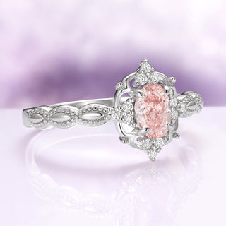 Claire Vintage Morganite Engagement Ring in 14K White Gold