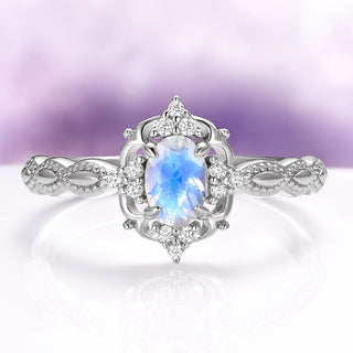 Claire Vintage Moonstone Ring in Sterling Silver