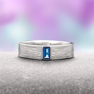 Celtic Natural London Blue Topaz Couples Ring Set