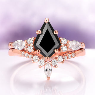 Skye Kite® Black Onyx Engagement Ring Set in 14K Solid Rose Gold