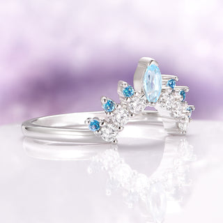 Aquamarine & Swiss Topaz Stacking Ring in Sterling Silver