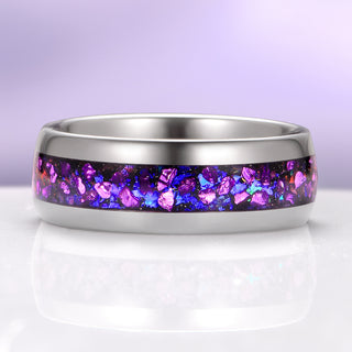 Galaxy Crushed Alexandrite Wedding Band in Tungsten Carbide (8mm)