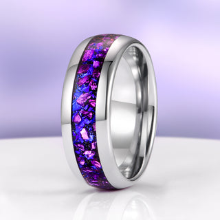 Galaxy Crushed Alexandrite Wedding Band in Tungsten Carbide (8mm)