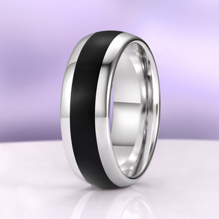 Black Onyx Wedding Band in Tungsten Carbide (8mm)