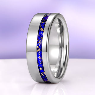 Lapis Lazuli Wedding Band in Tungsten Carbide (8mm)