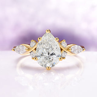 Feyra Lab-Grown Diamond Engagement Ring- 14K Solid Yellow Gold (IGI Certified)