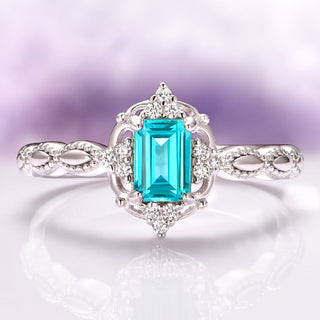 Claire Vintage Paraiba Tourmaline Ring in Sterling Silver