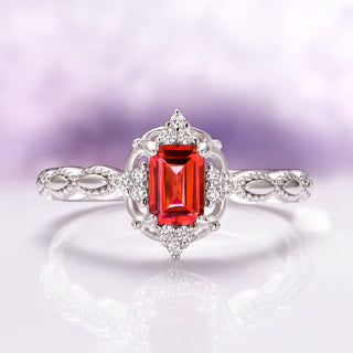 Claire Padparadscha Sapphire Ring in Sterling Silver