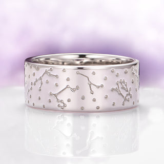 Constellation Wedding Ring in Sterling Silver (8MM)