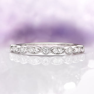 Luxe Vintage Diamond Wedding Band in Sterling Silver