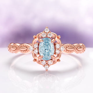 Claire Vintage Aquamarine Ring in 14K Rose Gold Vermeil