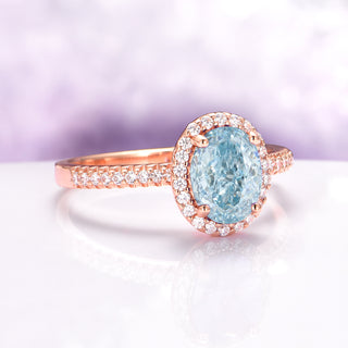 Iris Oval Aquamarine Ring in 14K Rose Gold Vermeil