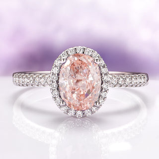 Iris Oval Morganite Ring in Sterling Silver