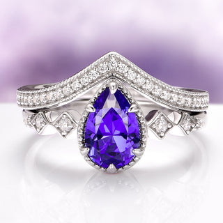 Vintage Tanzanite Ring Set in 14K White Gold