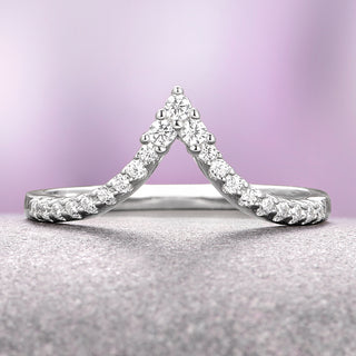 Skye Kite® Chevron Stacking Wedding Band in 14K White Gold