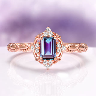 Claire Alexandrite Ring in 14K Rose Gold Vermeil