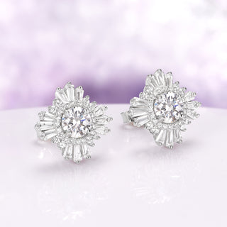 Joelle Simulated Diamond Stud Earrings in Sterling Silver