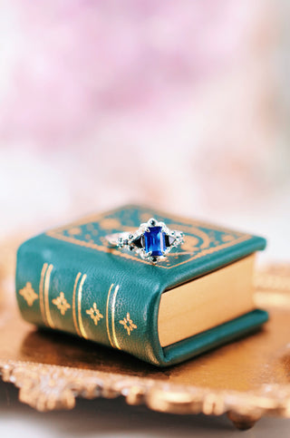 Blue Sapphire & Fire Opal Couples Ring Set