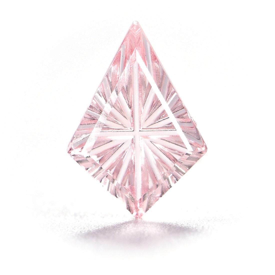Faelight Cut lab-grown pink sapphire kite loose gemstone