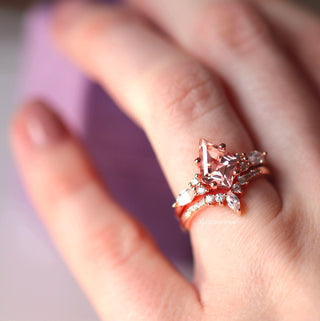 Skye Kite® Morganite Engagement Ring Set in 14K Solid Rose Gold