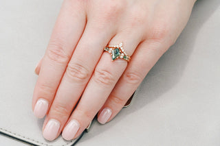 Skye Kite® Green Moss Agate Engagement Ring Set in 14K Rose Gold Vermeil
