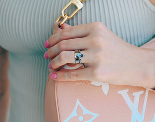 Geometric Kite Cut Alexandrite Engagement Ring in 14K White Gold