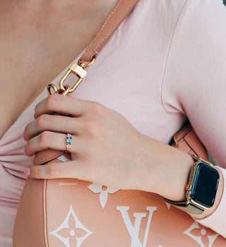 Alexandrite and Moonstone Ring in 14K Solid Rose Gold