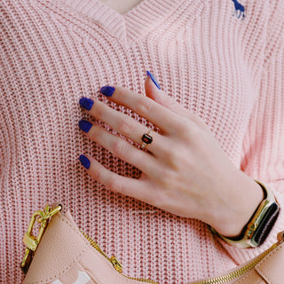 Natural Red Garnet Engagement Ring in 14K Rose Gold Vermeil