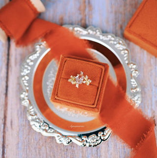 Pink Lab-Grown Diamond Fairy Leaf Engagement Ring in 14K Solid Yellow Gold (IGI Certified)