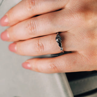 Rutilated Quartz & Black Onyx Ring in Sterling Silver