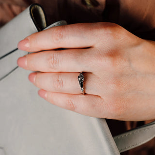 Rutilated Quartz & Black Onyx Ring in Sterling Silver