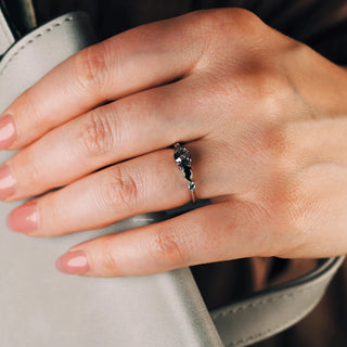 Rutilated Quartz & Black Onyx Ring in Sterling Silver