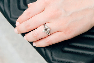 Natural Herkimer Diamond Hexagon Ring Set in Sterling Silver