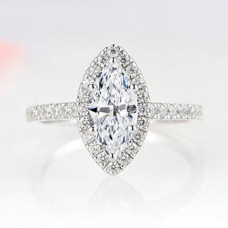 Marquise Cut Lab-Grown Diamond Engagement Ring- 14K White Gold (IGI Certified)