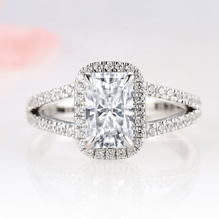 Emerald Cut Lab-Grown Diamond Engagement Ring- 14K White Gold (IGI Certified)