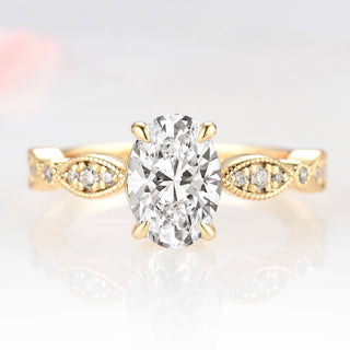 Kylie Lab-Grown Diamond Engagement Ring- 14K Solid Yellow Gold (IGI Certified)
