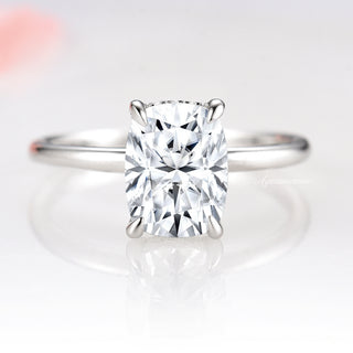 Elongated Cushion Cut Lab-Grown Diamond Engagement Ring- 14K White Gold (IGI Certified)