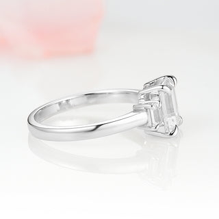 Emerald Cut Lab-Grown Diamond Engagement Ring- 14K White Gold (IGI Certified)