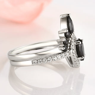 Amy Black Onyx Ring Set- 925 Sterling Silver