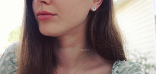 Iris Oval Aquamarine Stud Earrings in Sterling Silver