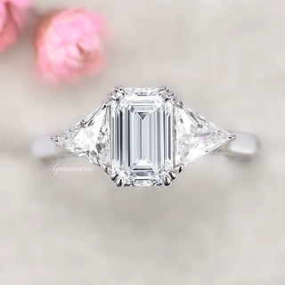 Emerald Cut Lab-Grown Diamond Engagement Ring- 14K White Gold (IGI Certified)