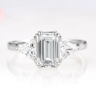 Emerald Cut Lab-Grown Diamond Engagement Ring- 14K White Gold (IGI Certified)