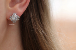 Joelle Simulated Diamond Stud Earrings in Sterling Silver